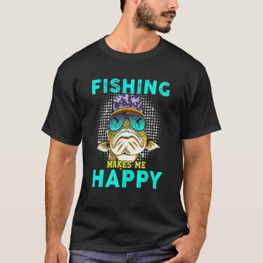 T-shirt La pêche me rend heureux (Devant)