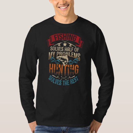 T-shirt La Pêche Résout La Moitié De Mes Problèmes La Chas (Devant)