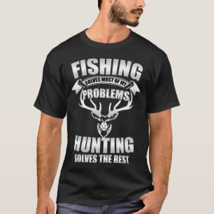 T-shirt La pêche résout la plupart de mes problèmes, la ch