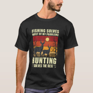 T-shirt La pêche résout la plupart de mes problèmes la cha