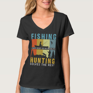 T-shirt La pêche résout la plupart de mes problèmes La cha