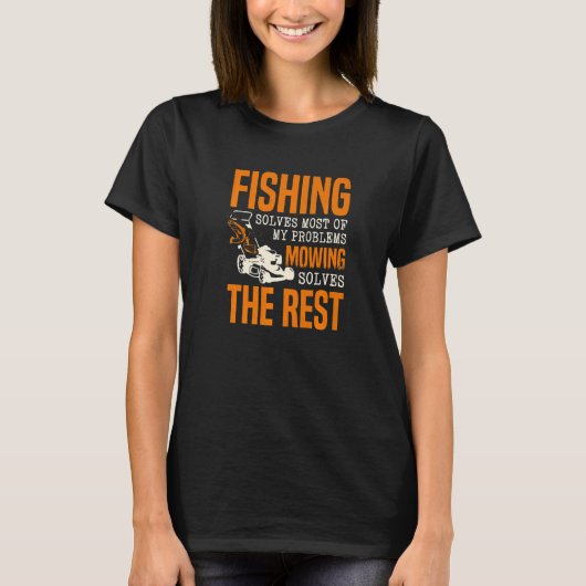 T-shirt La pêche résout la plupart de mes problèmes, le fa (Devant)