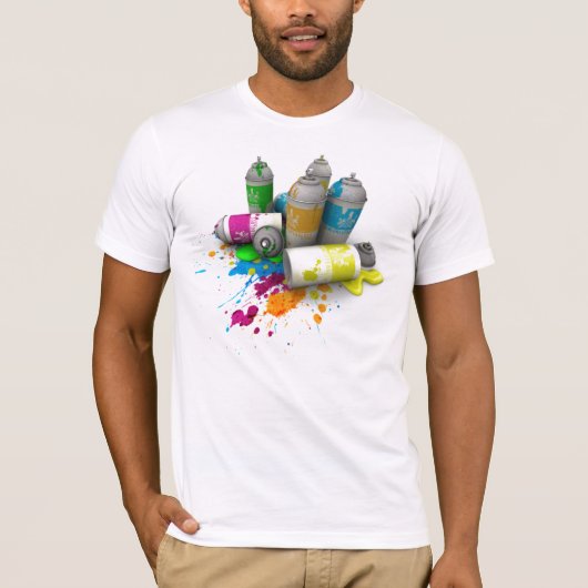 T-shirt La peinture de jet du graffiti des hommes met en (Devant)