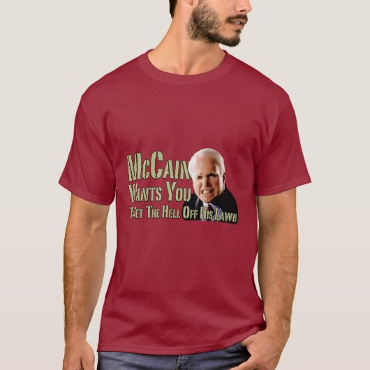 T-shirt La pelouse de John McCain (Devant)