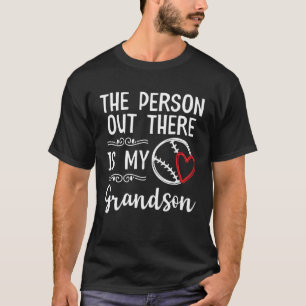 T-shirt La Personne Là-Bas Est Mon Petit-Fils De Baseball
