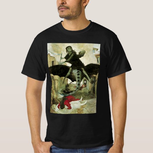 T-shirt La peste d'Arnold Bocklin, symbolisme Vintage (Devant)