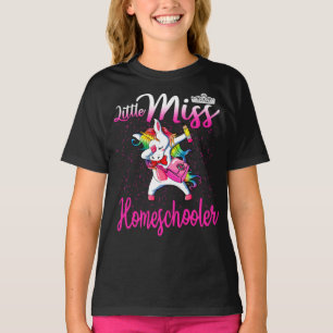 T-shirt La Petite Miss Homeschooler Unicorn Retour À L'Éco