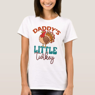 T-shirt La petite Turquie de papa tombe automne Thanksgivi