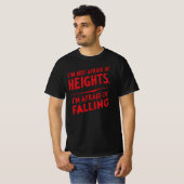 T-shirt La peur de la chute : une conception typographique (Devant entier)