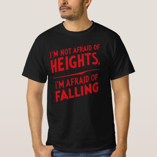 T-shirt La peur de la chute : une conception typographique (Devant)