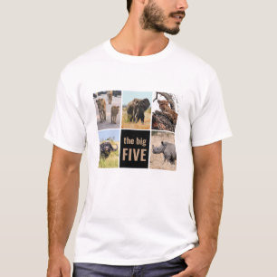 T-shirt La photo de safari africain des cinq grands animau
