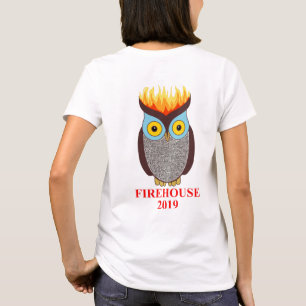 T-shirt La pièce en t Brown des femmes de hibou d'avant e