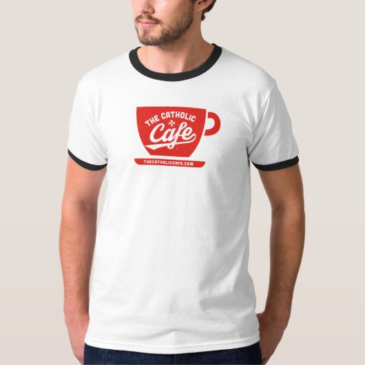 T-shirt La pièce en t catholique de tasse de café (Devant)