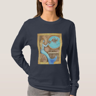 T-shirt La pièce en t de dames LongSleeve de coeur de