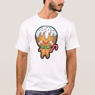 T-shirt La pièce en t de Kawaii de bonhomme en pain