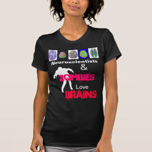 T-shirt La pièce en t de la femme de cerveau de zombi