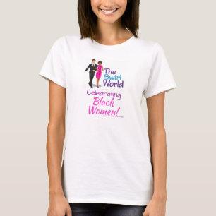 T-shirt La pièce en t d'écoulement de logo du monde de