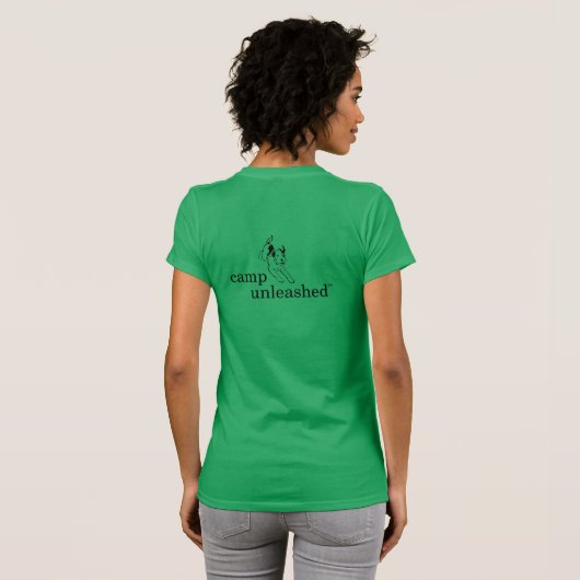 T-shirt La pièce en t vert-foncé des femmes (Dos entier)