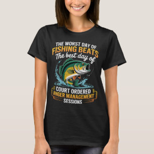 T-shirt la pire journée de pêche bat la tige extérieure or