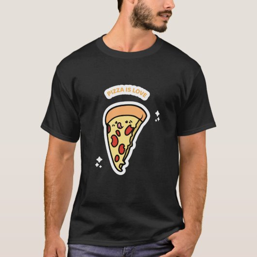 T-shirt La Pizza Classique Est Amour (Devant)