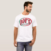 T-shirt La pizza et les pâtes de Joe (Devant entier)