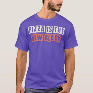 T-shirt La Pizza Rétro Est La Nouvelle Vie Mère Noire Drôl