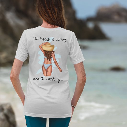 T-shirt La plage appelle et je dois aller femme Bikini