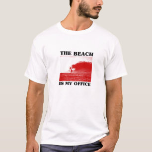 T-shirt La Plage Est Mon Bureau (Avec Photo Surfer)