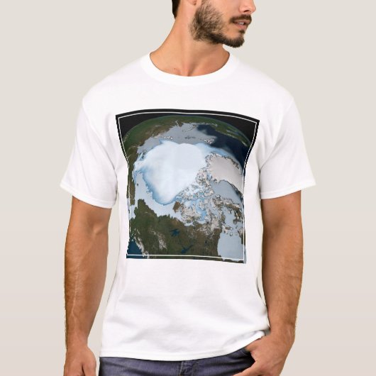 T-shirt La Planète Terre Montre La Couverture De Glace De  (Devant)