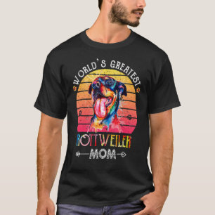 T-shirt La plus grande maman Rottweiler du monde colorée p