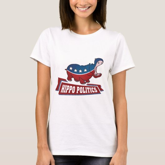 T-shirt La politique d'hippopotame (Devant)