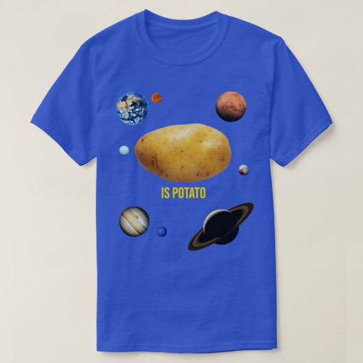T-shirt La pomme de terre à la mode avec système solaire (Design devant)