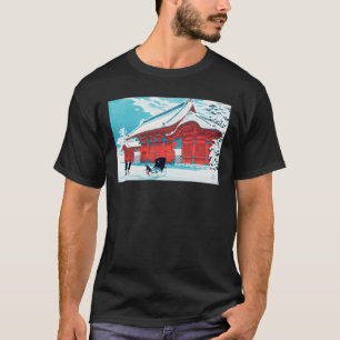 T-shirt La porte rouge de Hongo en neige par Hiroaki Takah
