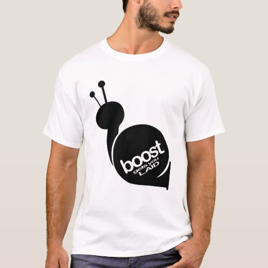 T-shirt La poussée vous obtient étendus - escargot noir (Devant)