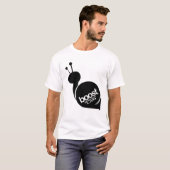 T-shirt La poussée vous obtient étendus - escargot noir (Devant entier)