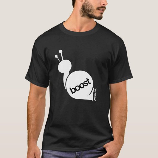 T-shirt La poussée vous obtient étendus - l'escargot blanc (Devant)
