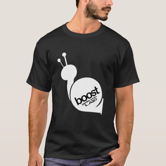 T-shirt La poussée vous obtient étendus - l'escargot blanc (Devant)