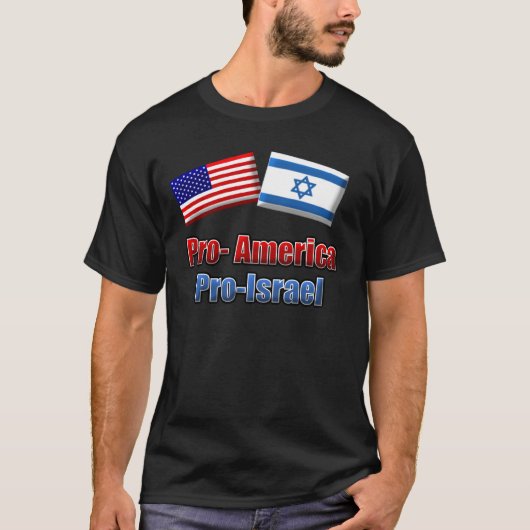 T-shirt La Pro-Amérique/Israël (Devant)