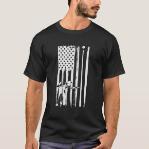 T-shirt La queue de drapeau des Etats-Unis de billards