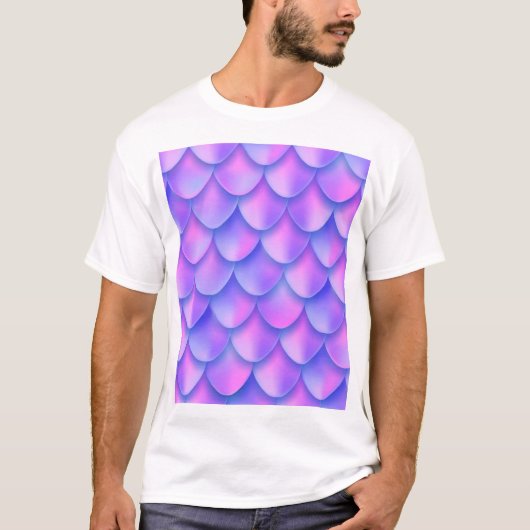 T-shirt La queue de sirène holographique, une texture de f (Devant)