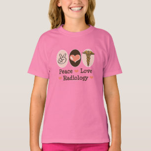 T-shirt La radiologie d'amour de paix badine la pièce en t