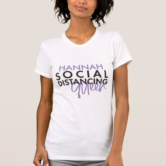 T-shirt La reine de distance sociale conception de typogra (Devant)