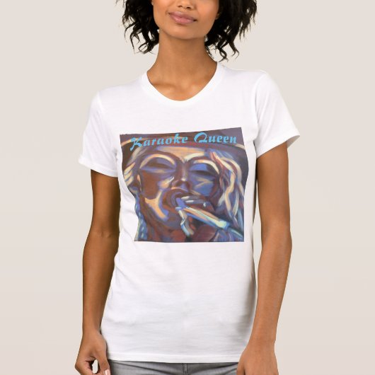 T-shirt La reine du karaoké chante (Devant)