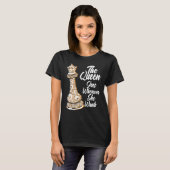 T-shirt La reine va où elle veut des échecs (Devant entier)