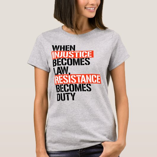 T-SHIRT LA RÉSISTANCE DEVIENT UN DROIT (Devant)