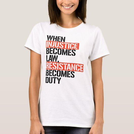 T-SHIRT LA RÉSISTANCE DEVIENT UN DROIT (Devant)