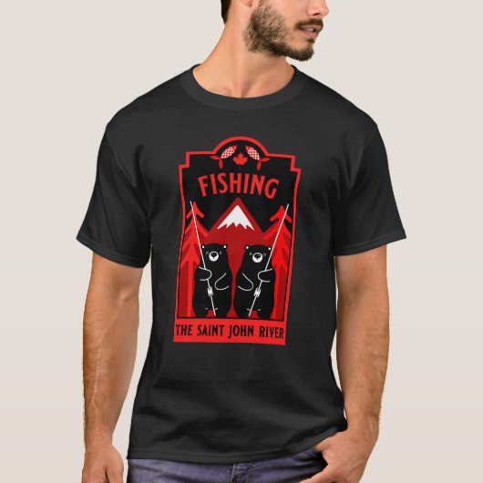 T-shirt La rivière Saint John Pêche Canada (Devant)