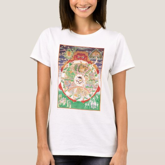 T-shirt La roue bouddhiste de la vie (Devant)