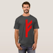 T-shirt La Rune Fehu (rouge) (Devant entier)