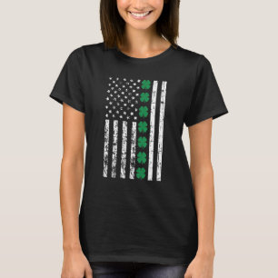 T-shirt La Saint-Patrick Drapeau USA Trèfle Chanceux St. P